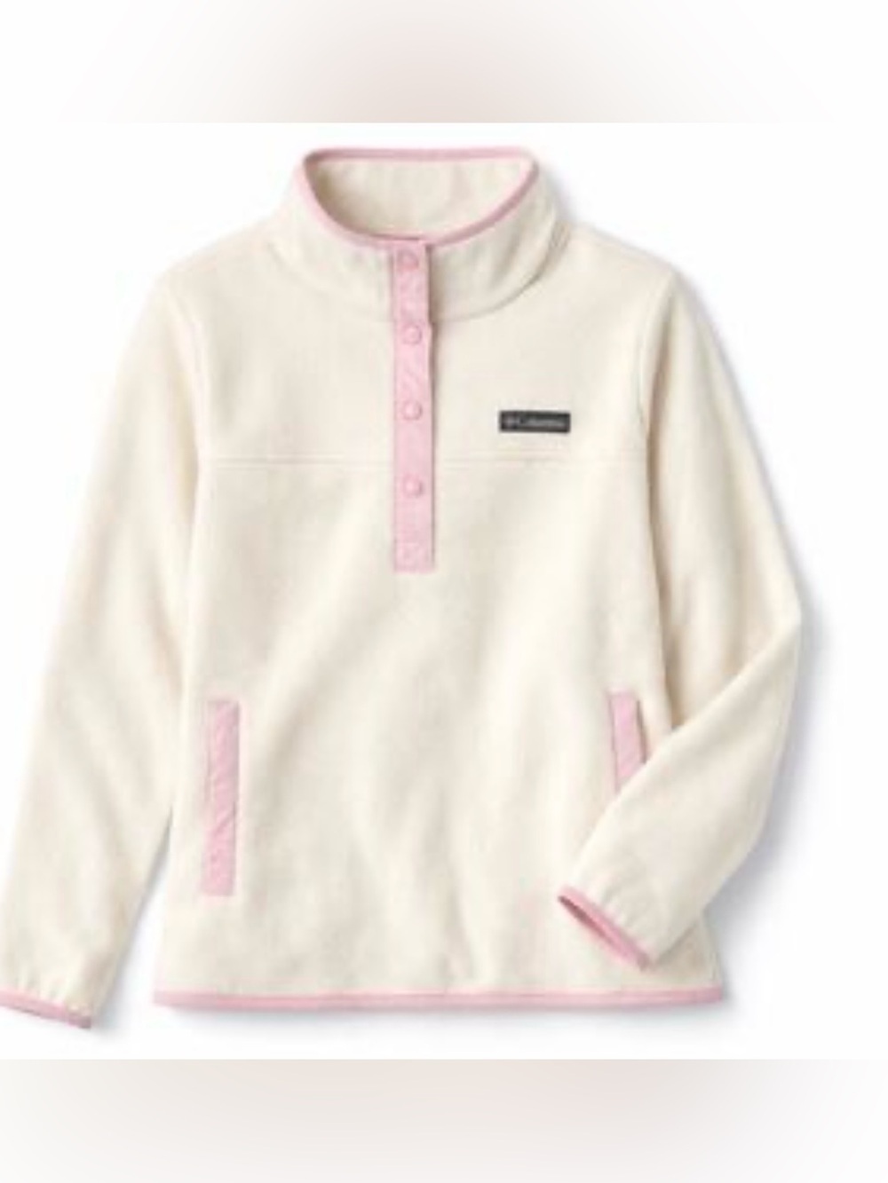 Columbia Cream and Pink Benton Springs Half Snap Mock Neck Gorpcore Fleece